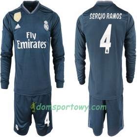 Koszulka Real Madryt SERGIO RAMOS 4 Dziecięcy Wyjazdowe Koszulki Piłkarskie 2018-2019 Długi Rękaw